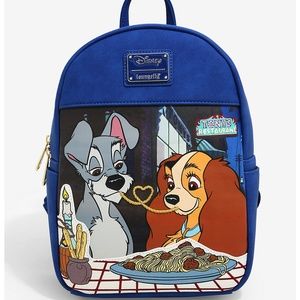 NWT! Adorable Loungefly Disney’s Lady and the Tramp Backpack!💙🍝